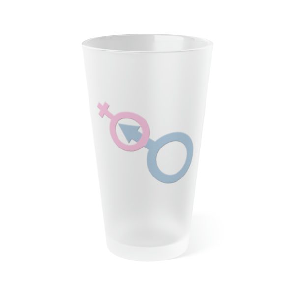 Frosted Pint Glass, 16oz - Man In Woman - Image 2