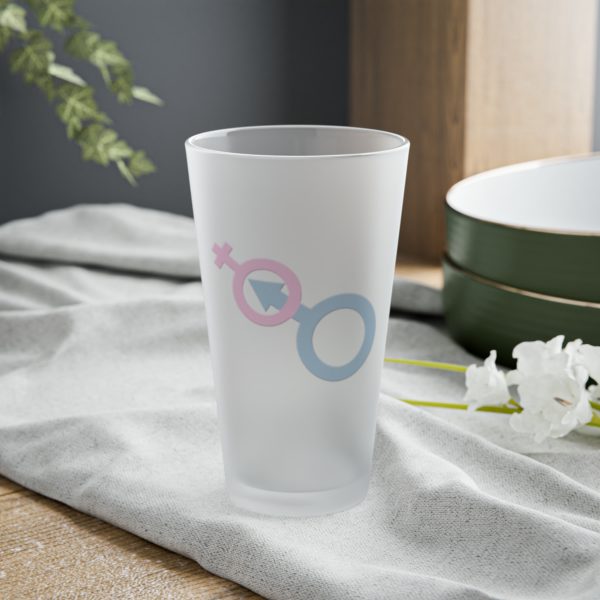 Frosted Pint Glass, 16oz - Man In Woman - Image 6