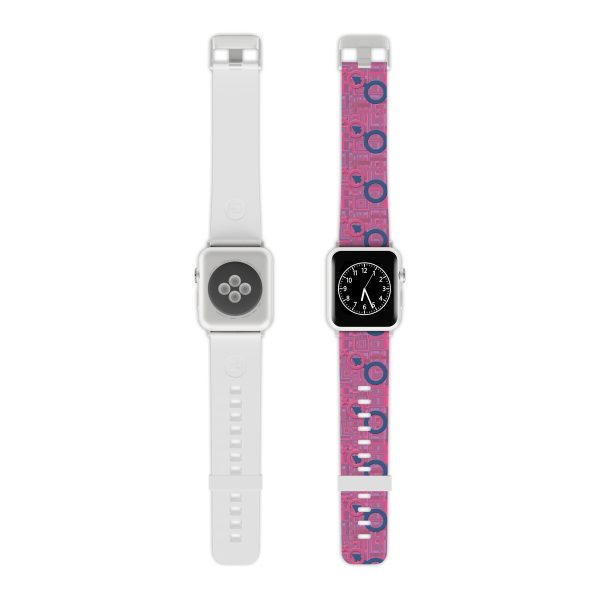 Watch Band for Apple Watch - Man In Woman Faded Pink Geometric BG - Image 19