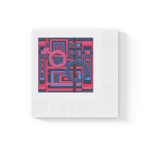 White Coined Napkins - Man In Woman Geometric BG - Image 7