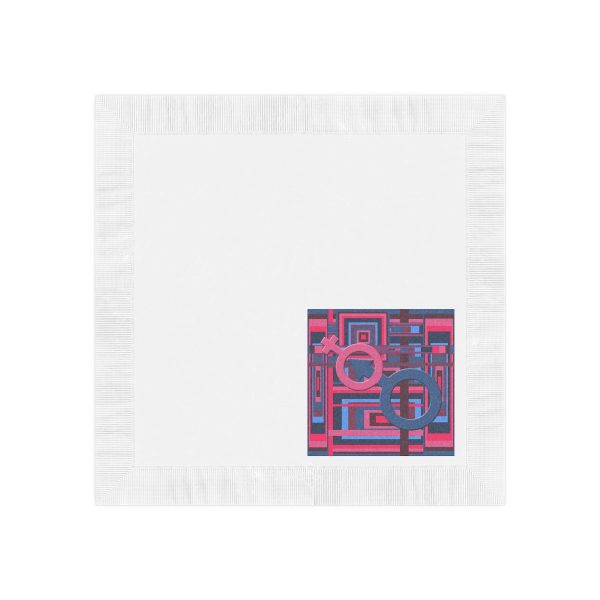 White Coined Napkins - Man In Woman Geometric BG - Image 20