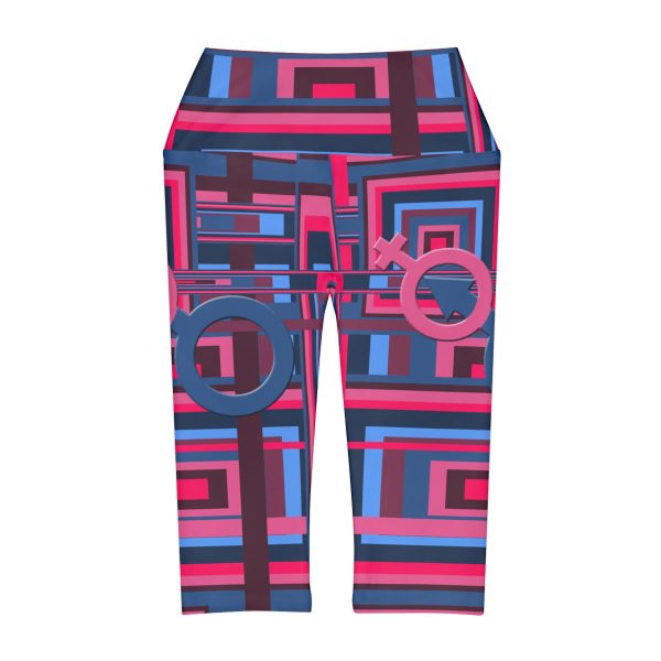 Yoga Capri Leggings (AOP) - Man In Woman Geometric BG - Image 3