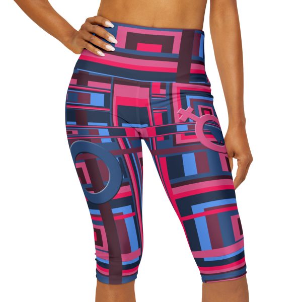 Yoga Capri Leggings (AOP) - Man In Woman Geometric BG