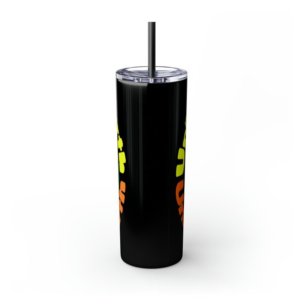 Skinny Tumbler with Straw, 20oz - Unity4Earth - YellowOrange - Image 43