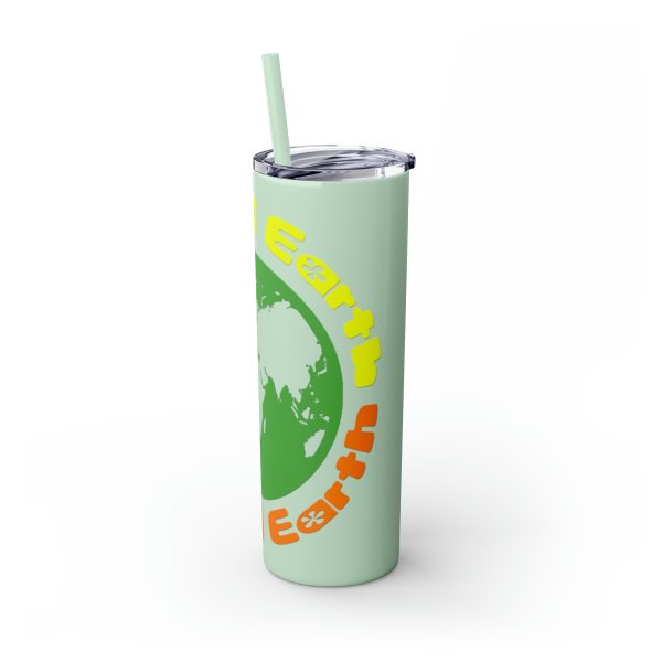 Skinny Tumbler with Straw, 20oz - Unity4Earth - YellowOrange - Image 32