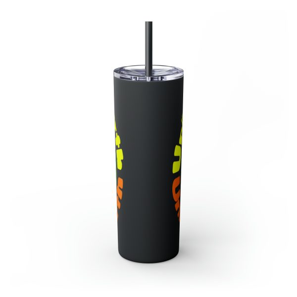 Skinny Tumbler with Straw, 20oz - Unity4Earth - YellowOrange - Image 55