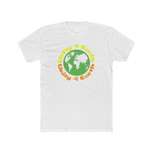 Men's Cotton Crew Tee - Unity4Earth - YellowOrange - Image 3