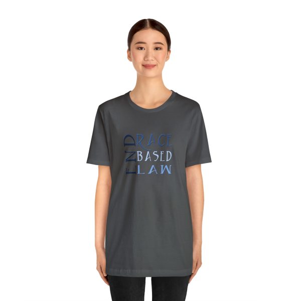 Unisex Jersey Short Sleeve Tee - END RACE BASED LAW - Blues Caldera - Image 4