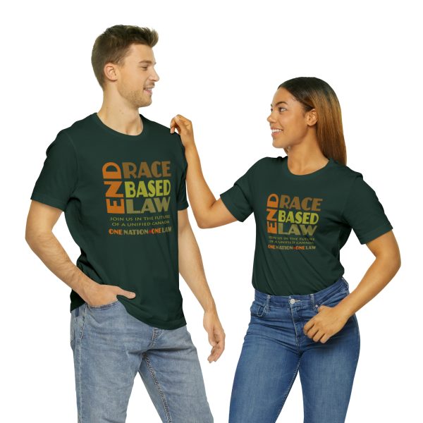 Unisex Jersey Short Sleeve Tee - END RACE BASED LAW - Earth Tones - Image 106