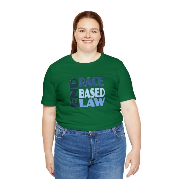 Unisex Jersey Short Sleeve Tee - END RACE BASED LAW - Blues - Image 104