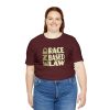 Unisex Jersey Short Sleeve Tee - END RACE BASED LAW - Beige - Image 176