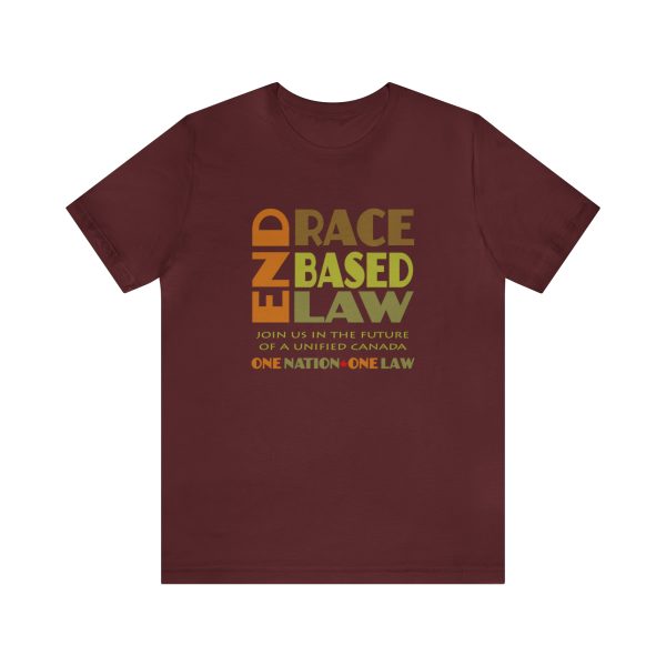 Unisex Jersey Short Sleeve Tee - END RACE BASED LAW - Earth Tones - Image 145