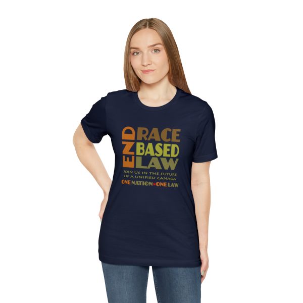 Unisex Jersey Short Sleeve Tee - END RACE BASED LAW - Earth Tones - Image 137