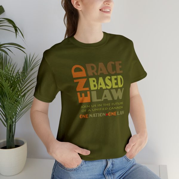 Unisex Jersey Short Sleeve Tee - END RACE BASED LAW - Earth Tones - Image 69