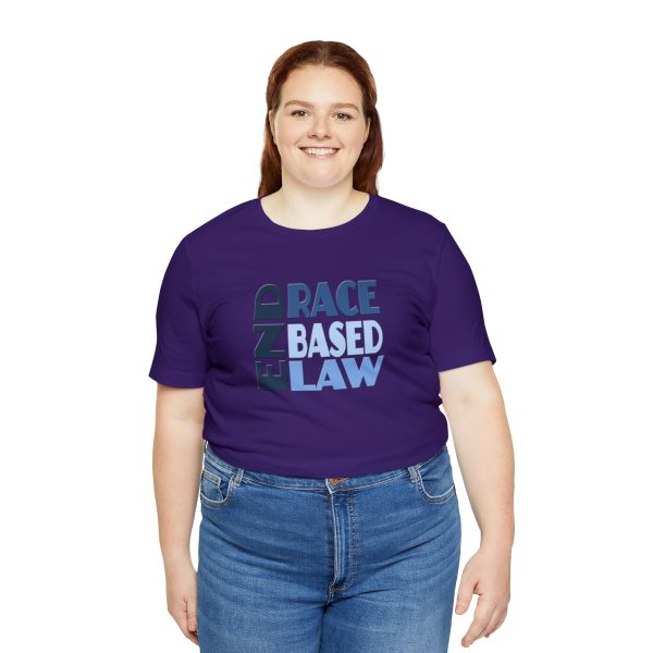 Unisex Jersey Short Sleeve Tee - END RACE BASED LAW - Blues - Image 152