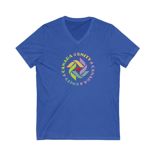 Unisex Jersey Short Sleeve V-Neck Tee - Unity4Canada - Pastels - Image 9