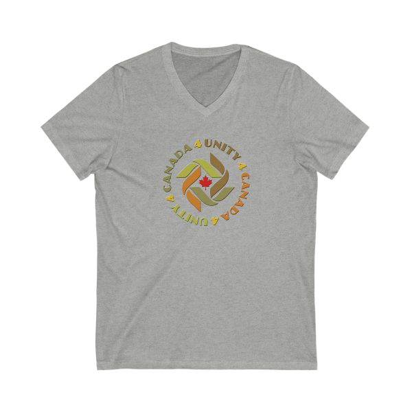 Unisex Jersey Short Sleeve V-Neck Tee - Unity4Canada -  Earth Tones - Image 9