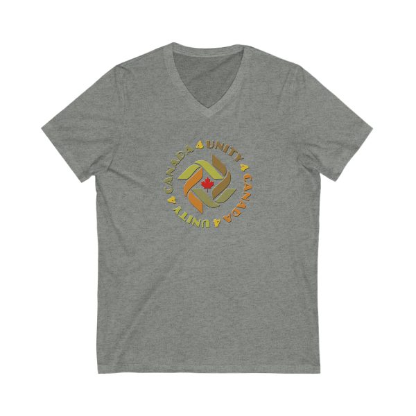 Unisex Jersey Short Sleeve V-Neck Tee - Unity4Canada -  Earth Tones - Image 5