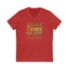 Unisex Jersey Short Sleeve V-Neck Tee - END RACE BASED LAW Canada - U4C (Back) - Earth Tones - Image 13