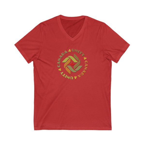 Unisex Jersey Short Sleeve V-Neck Tee - Unity4Canada -  Earth Tones - Image 15