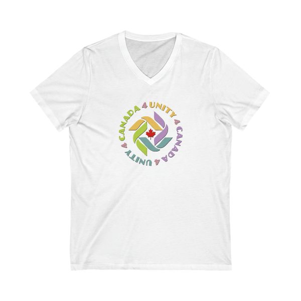 Unisex Jersey Short Sleeve V-Neck Tee - Unity4Canada - Pastels - Image 3