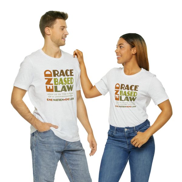 Unisex Jersey Short Sleeve Tee - END RACE BASED LAW - Earth Tones - Image 34