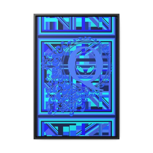 Gallery Canvas Wraps, Vertical Frame - Q Splash Geometric Multi Blue BG - Image 66