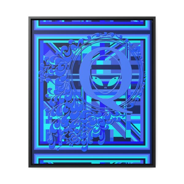 Gallery Canvas Wraps, Vertical Frame - Q Splash Geometric Multi Blue BG - Image 86