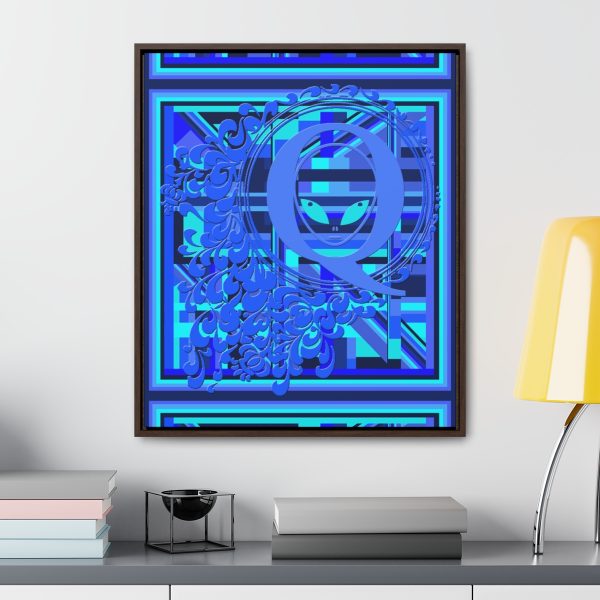 Gallery Canvas Wraps, Vertical Frame - Q Splash Geometric Multi Blue BG - Image 94