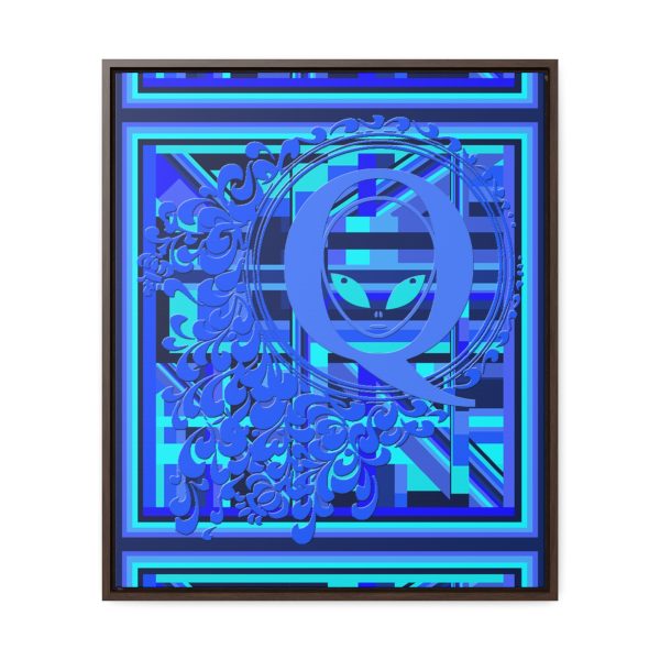 Gallery Canvas Wraps, Vertical Frame - Q Splash Geometric Multi Blue BG - Image 91