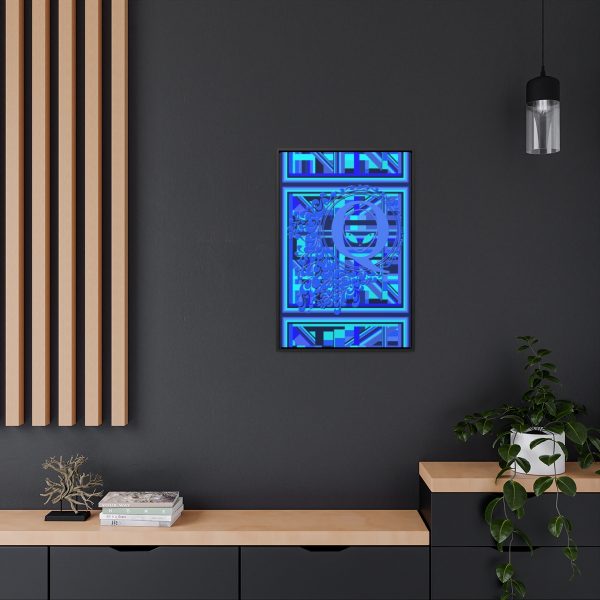 Gallery Canvas Wraps, Vertical Frame - Q Splash Geometric Multi Blue BG - Image 100