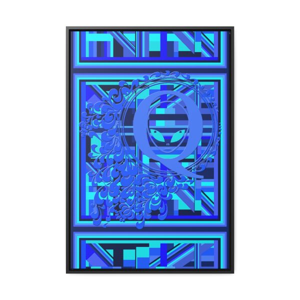 Gallery Canvas Wraps, Vertical Frame - Q Splash Geometric Multi Blue BG - Image 96