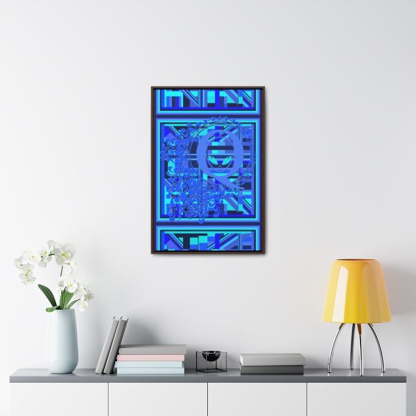 Gallery Canvas Wraps, Vertical Frame - Q Splash Geometric Multi Blue BG - Image 104