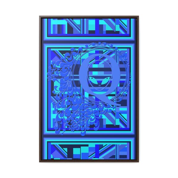 Gallery Canvas Wraps, Vertical Frame - Q Splash Geometric Multi Blue BG - Image 101