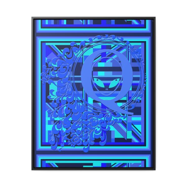 Gallery Canvas Wraps, Vertical Frame - Q Splash Geometric Multi Blue BG - Image 106