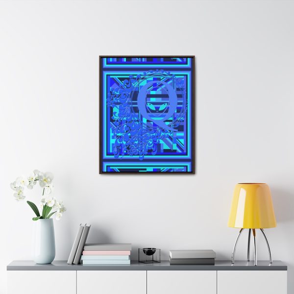 Gallery Canvas Wraps, Vertical Frame - Q Splash Geometric Multi Blue BG - Image 114