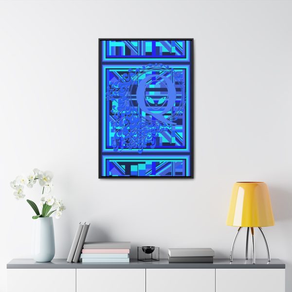 Gallery Canvas Wraps, Vertical Frame - Q Splash Geometric Multi Blue BG - Image 119