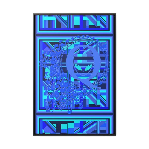 Gallery Canvas Wraps, Vertical Frame - Q Splash Geometric Multi Blue BG - Image 116