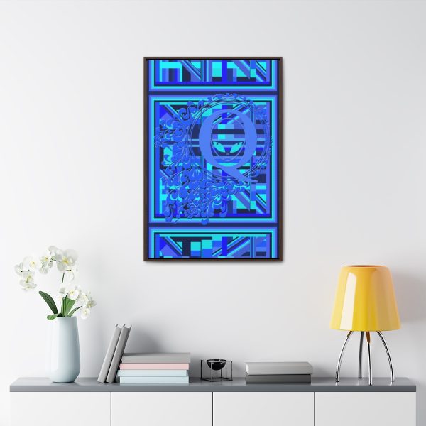 Gallery Canvas Wraps, Vertical Frame - Q Splash Geometric Multi Blue BG - Image 124