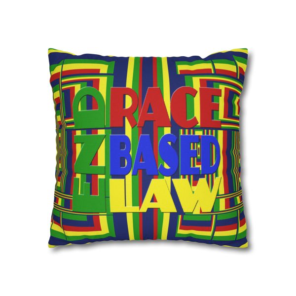 Spun Polyester Square Pillow Case - END RACE BASED LAW and Unity4Canada - Sunset Colours - Geometric BG - Image 17