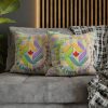 Spun Polyester Square Pillow Case - Unity4Canada - Pastels - Geometric BG - Image 28
