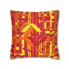 Spun Polyester Square Pillow Case - Unity4Canada - Sunset Colours - Geometric BG - Image 22