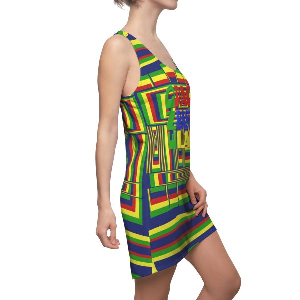 Women's Cut & Sew Racerback Dress (AOP) - END RACE BASED LAW - Crayon Colours - Geometric BG - Image 6