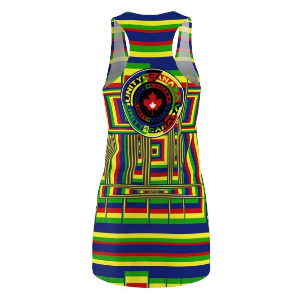 Women's Cut & Sew Racerback Dress (AOP) - Unity4Canada - Multi Coloured - Geometric BG - Image 3
