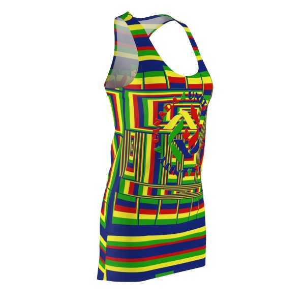 Women's Cut & Sew Racerback Dress (AOP) - Unity4Canada - Crayon Colours - Geometric BG - Image 4