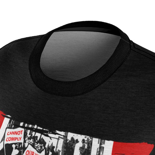 Women's Cut & Sew Tee (AOP)  - We Cannot Comply Our Way Out Of Tyranny - Black BG - Image 6