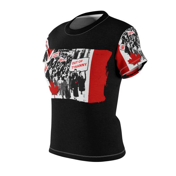 Women's Cut & Sew Tee (AOP)  - We Cannot Comply Our Way Out Of Tyranny - Black BG - Image 8