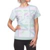 Women's Cut & Sew Tee (AOP) - END RACE BASED LAW - Tinted Whites - Geometric BG - Image 10