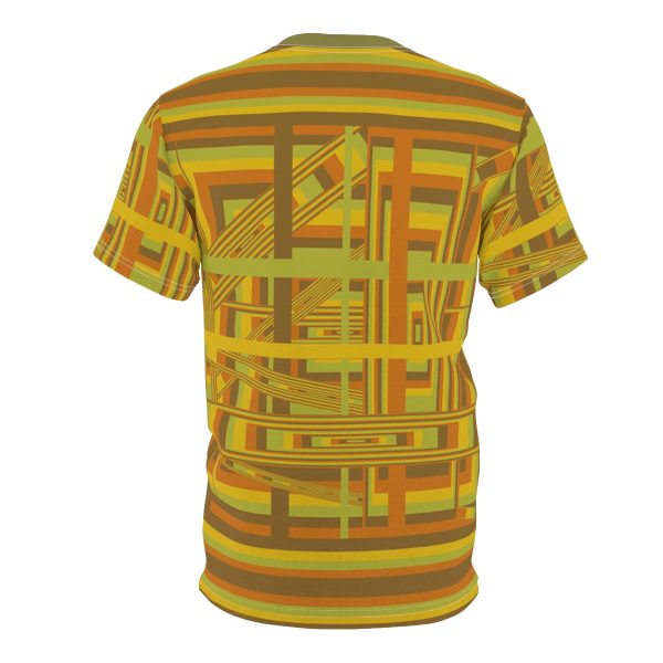 Unisex Cut & Sew Tee (AOP) - END RACE BASED LAW - Earth Tones - Geometric BG - Image 3