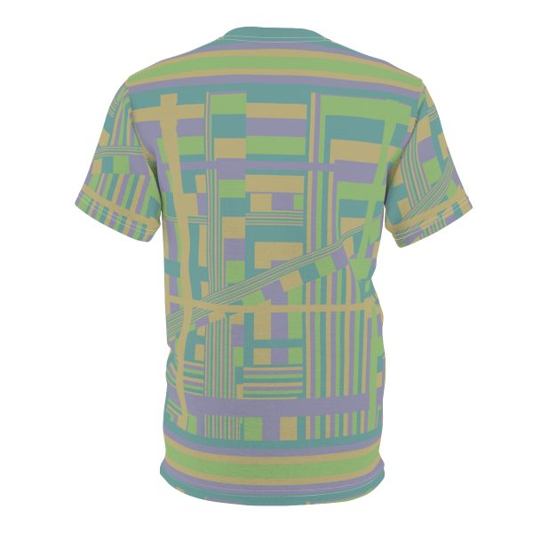 Unisex Cut & Sew Tee (AOP) - END RACE BASED LAW - Pastels Pale Geometric BG - Image 3